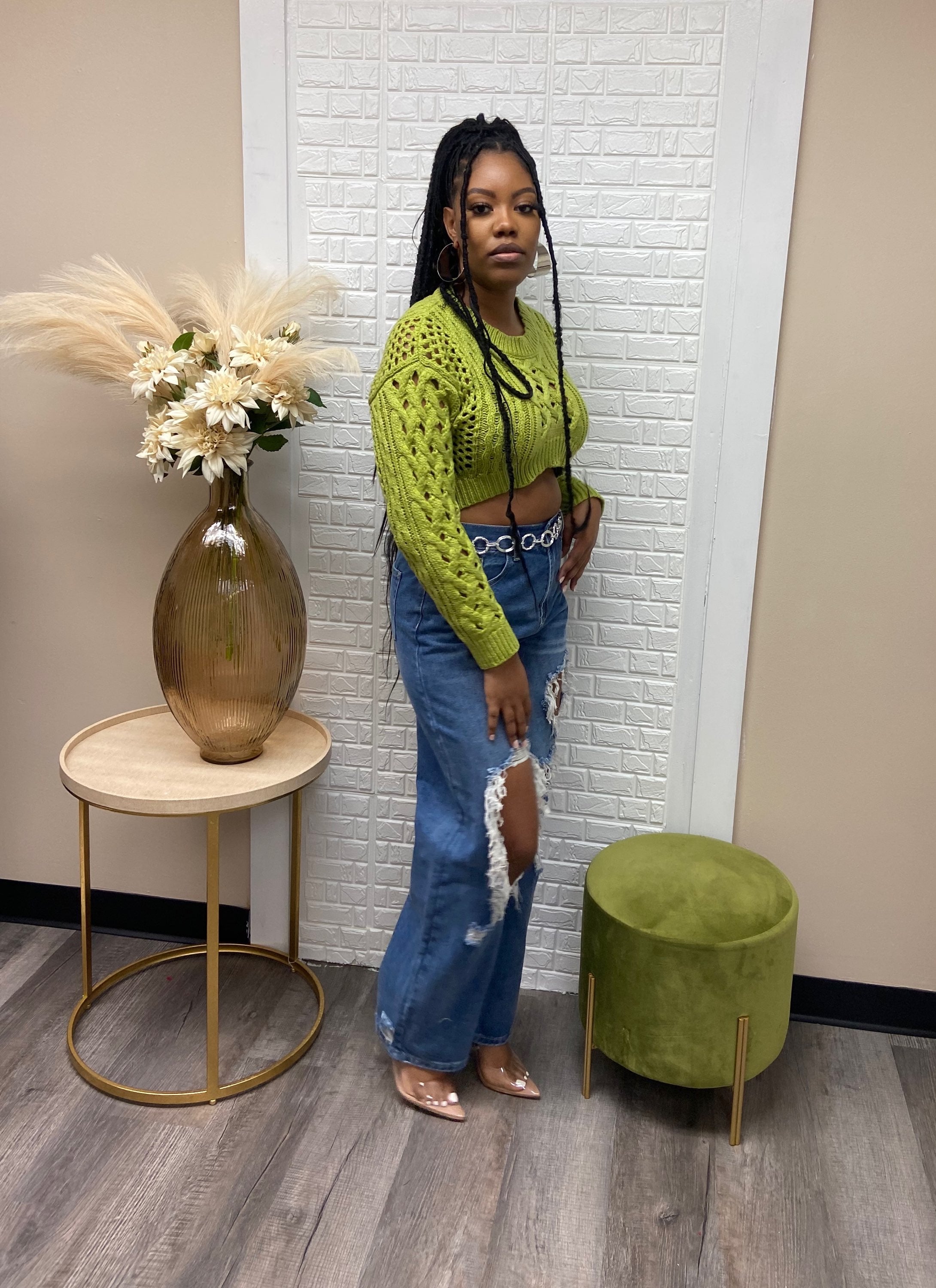 Pistachio knit sweater image 2