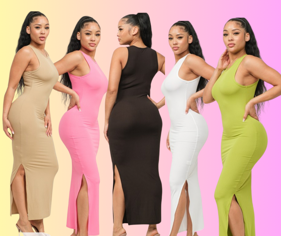 Ribbed split leg sundress image 0