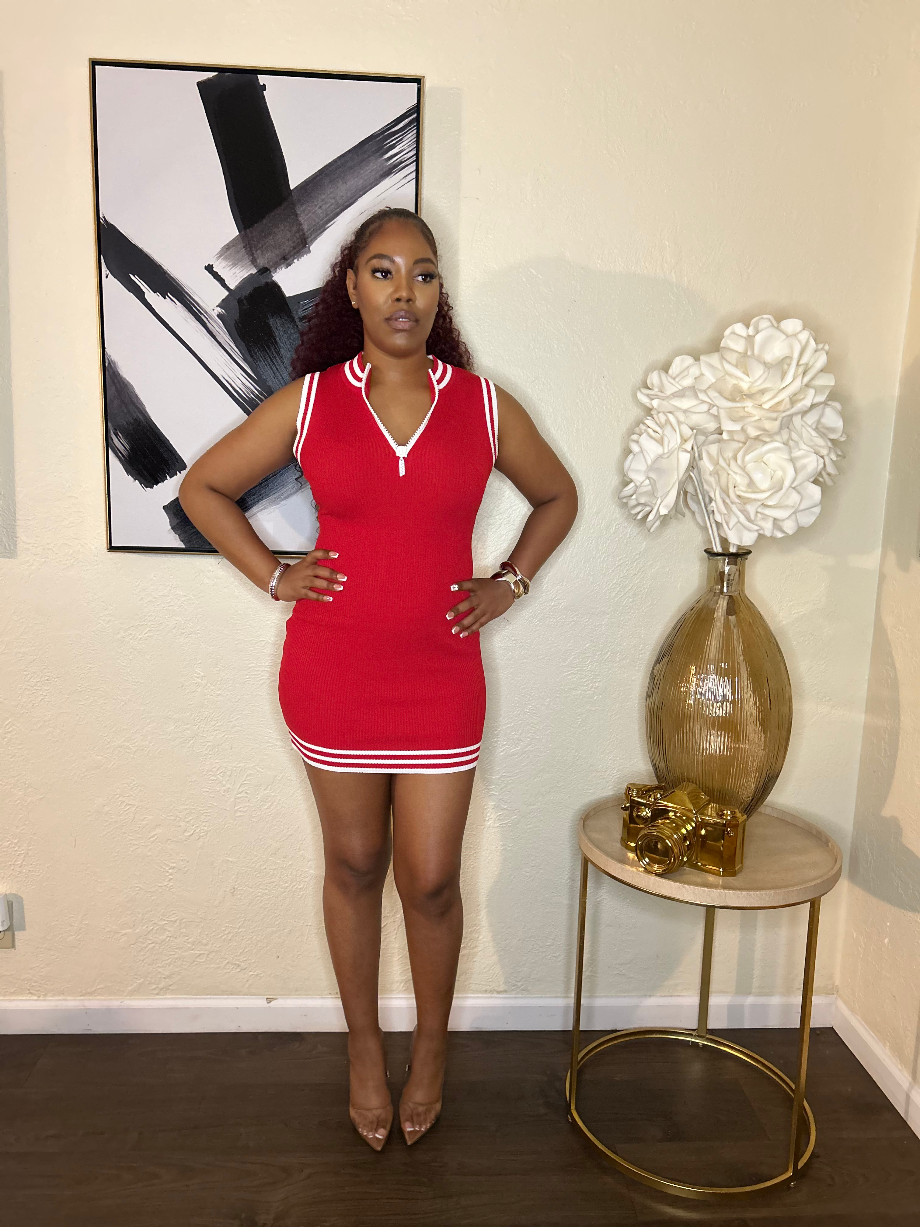 Kim K stripped dress image 0