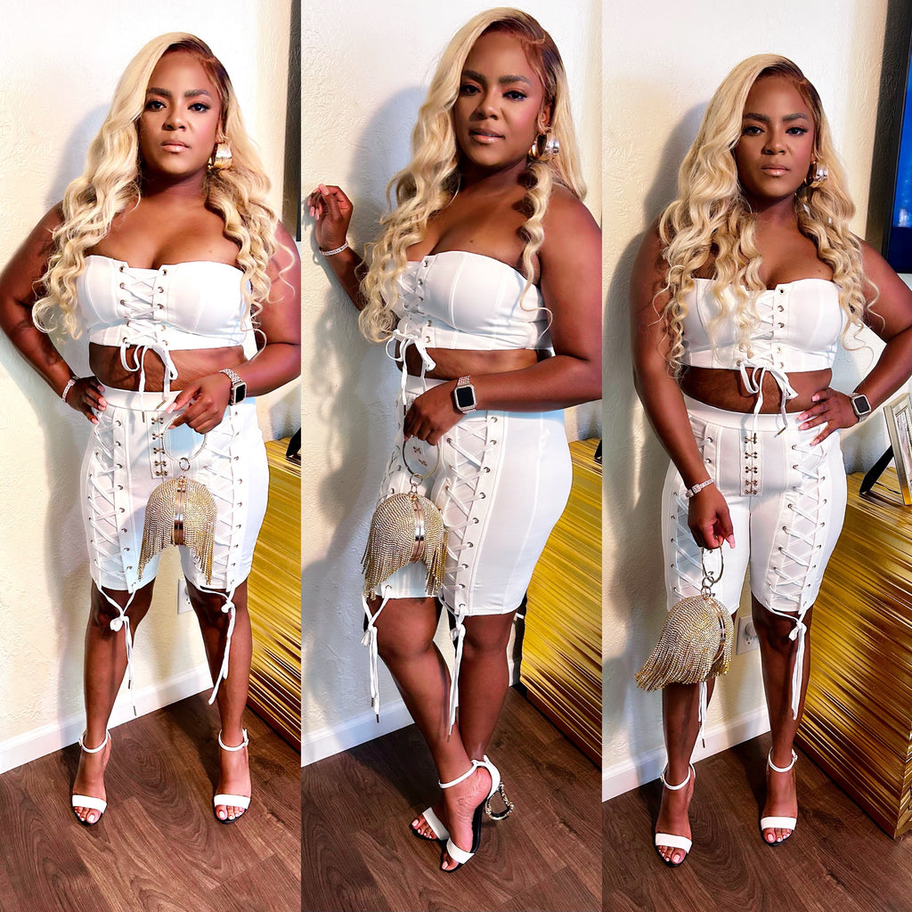 Slay and lace up two piece set  image 0