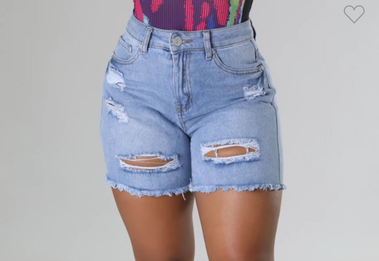 Hem denim shorts image 2