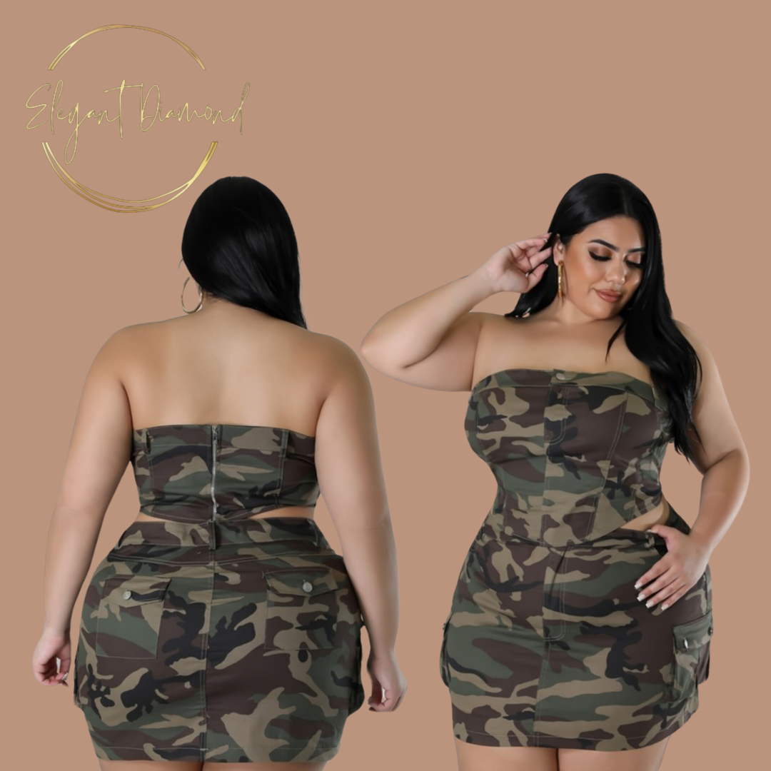 Camo skirt set plus size  image 0