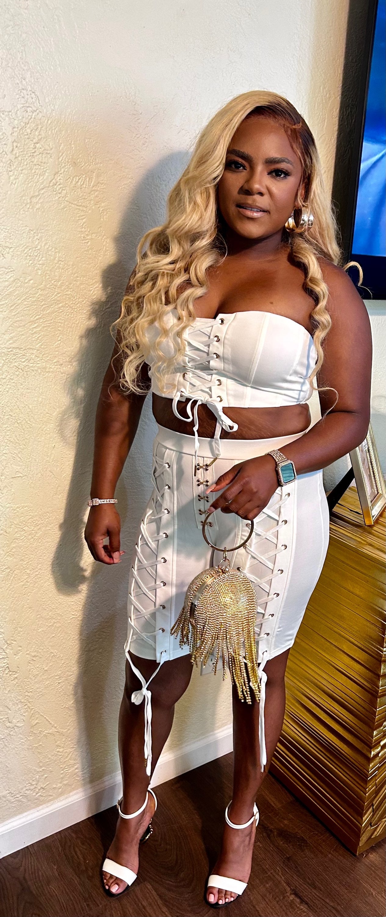 Slay and lace up two piece set  image 6