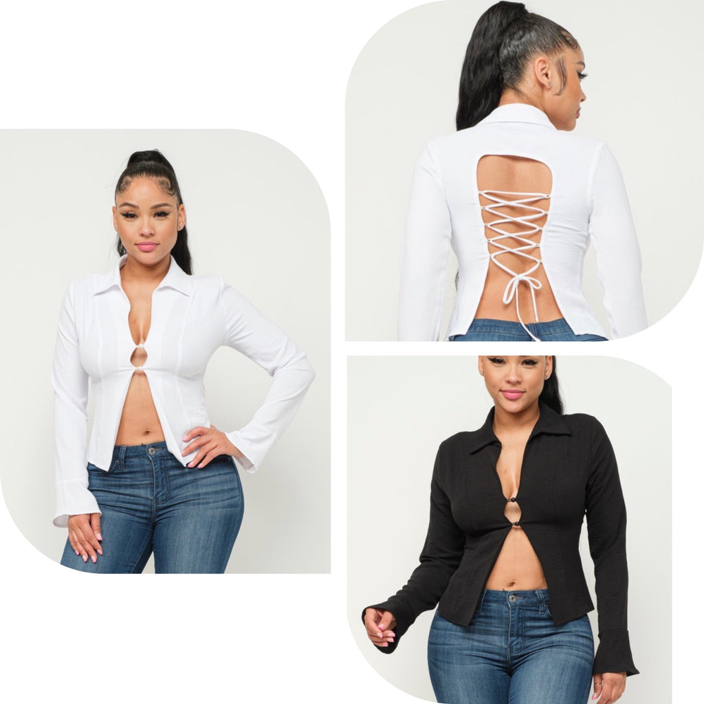 Lay Lay back tie shirt image 1