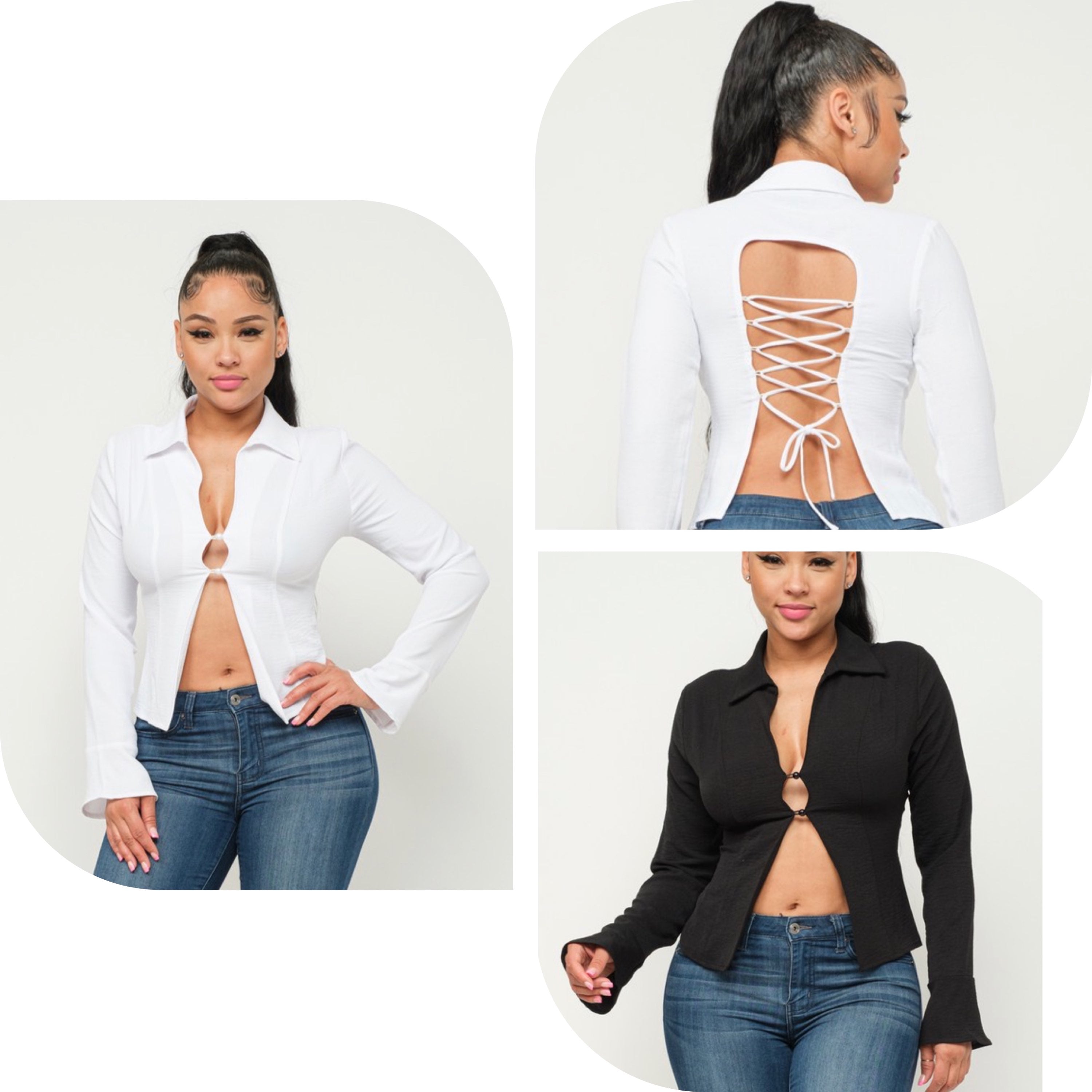 Lay Lay back tie shirt image 1