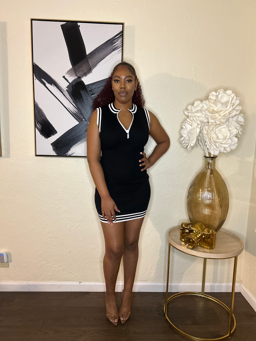 Kim K stripped dress image 1