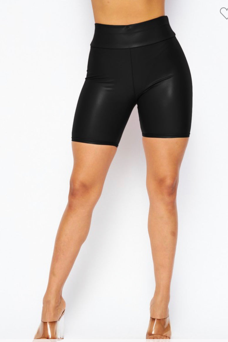 Leather biker shorts  image 3