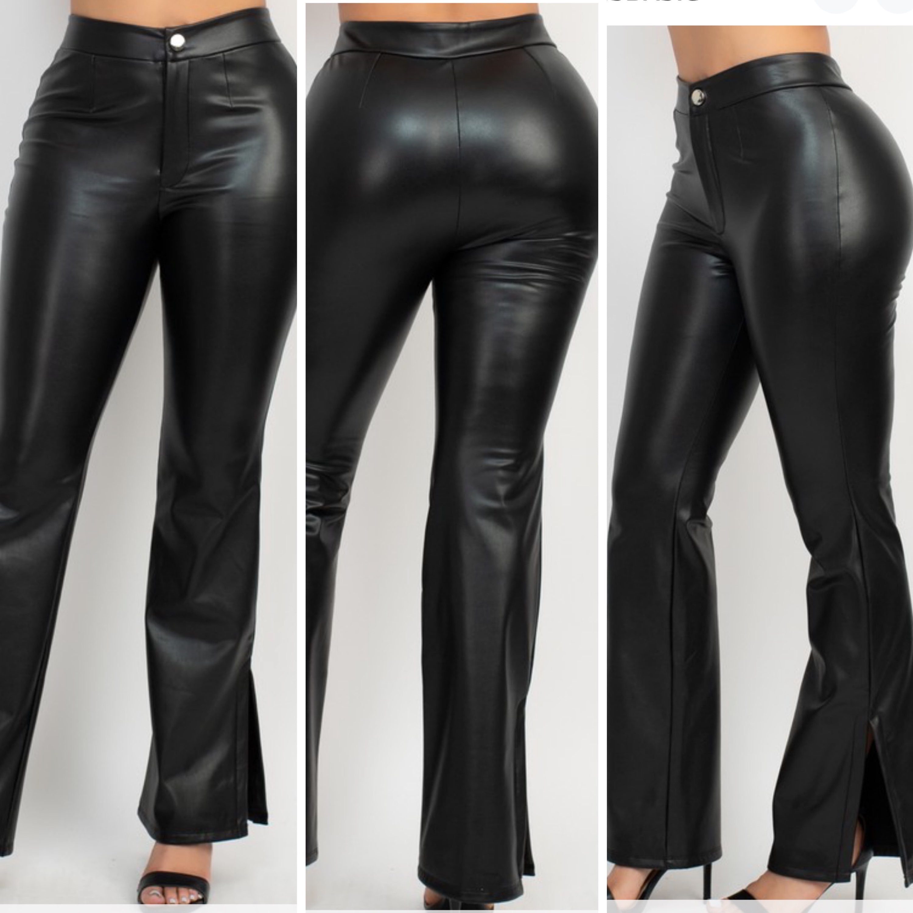 Jane split leg leather pants  image 0
