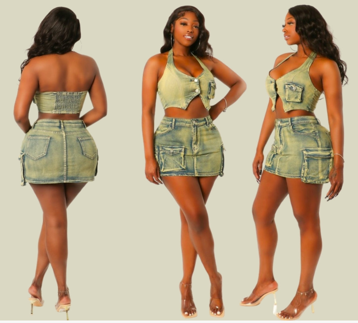 The cargo skirt set image 1