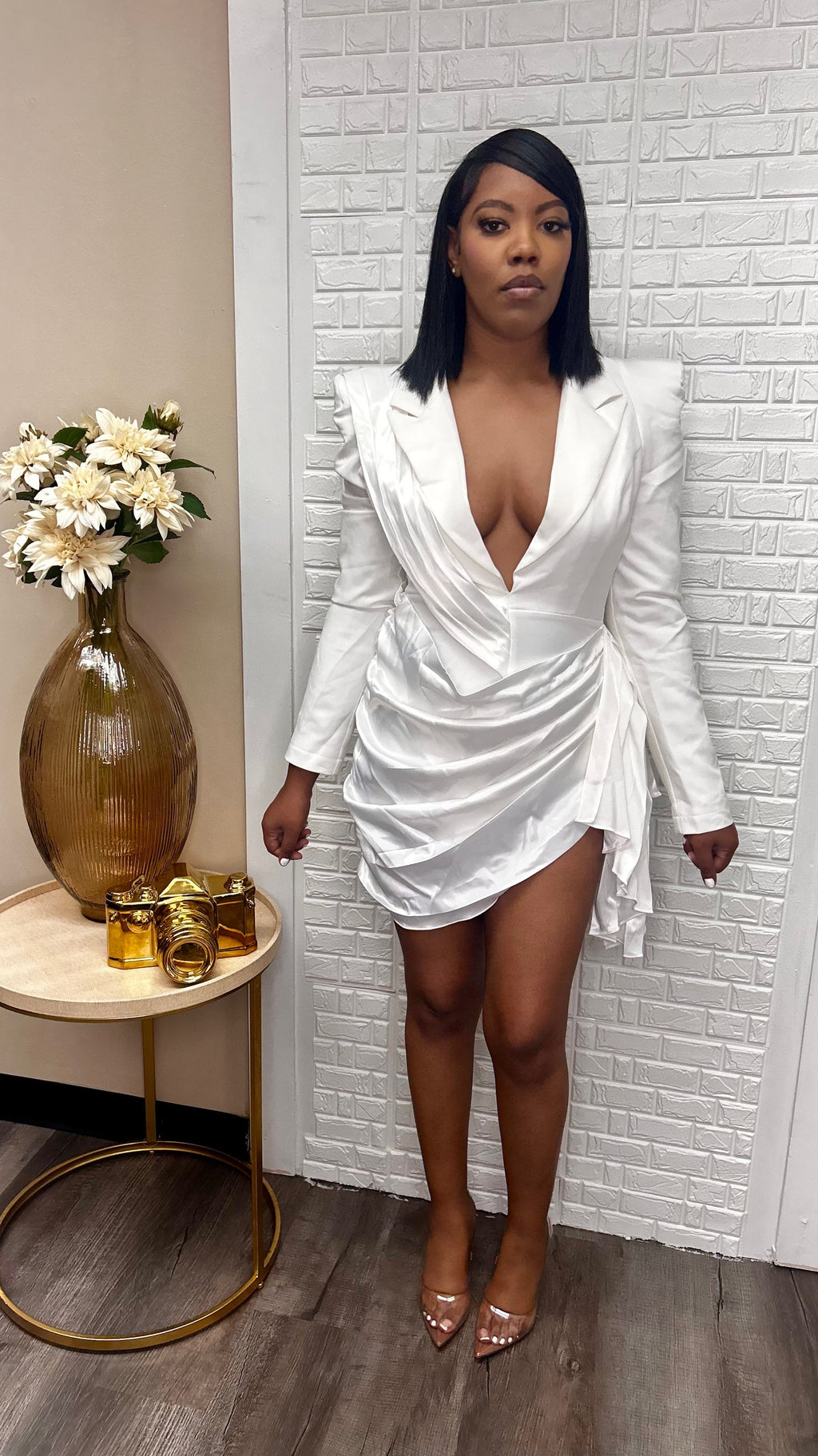 Birthday Girl White drape dress image 2