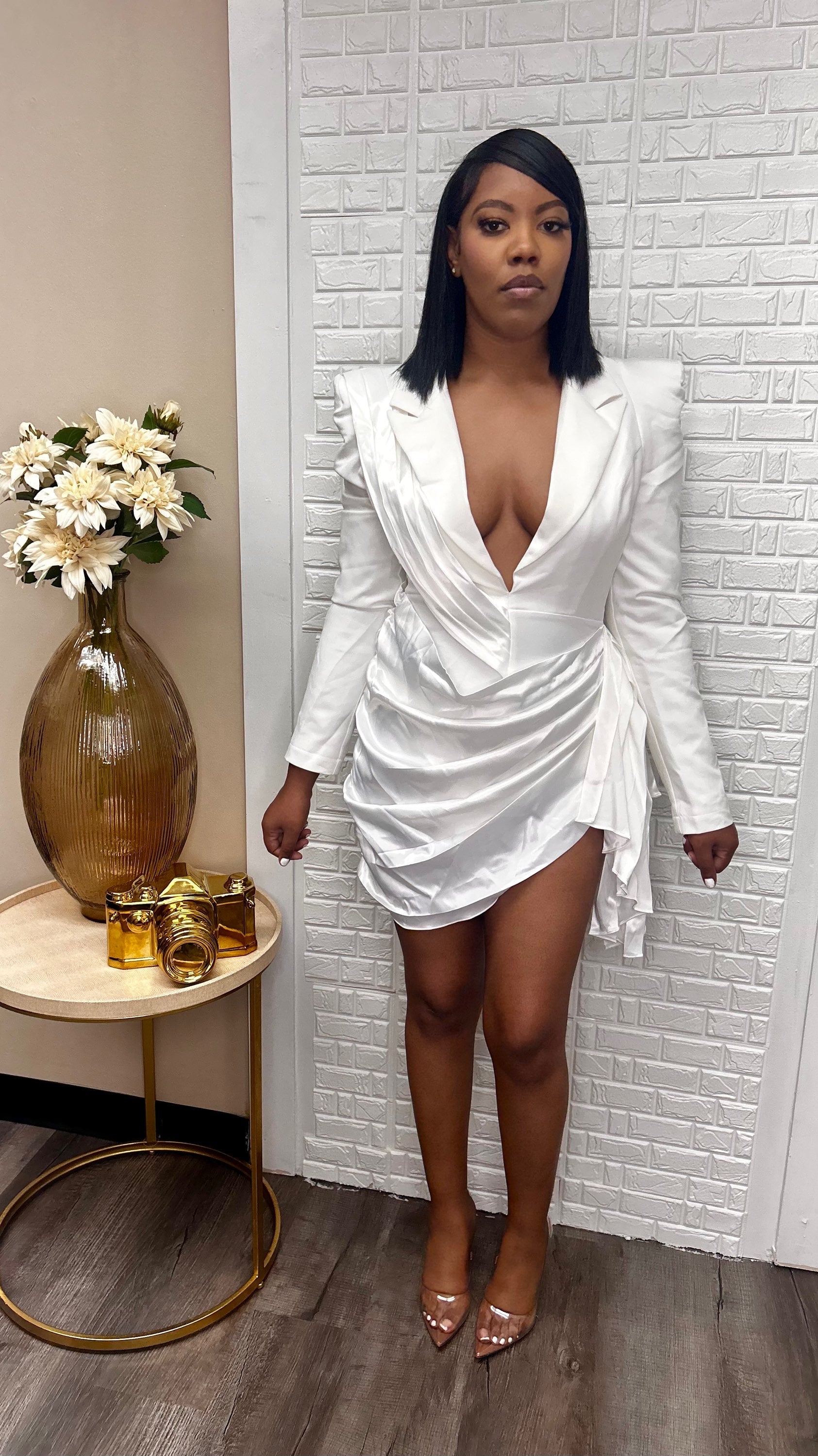 Birthday Girl White drape dress image 2