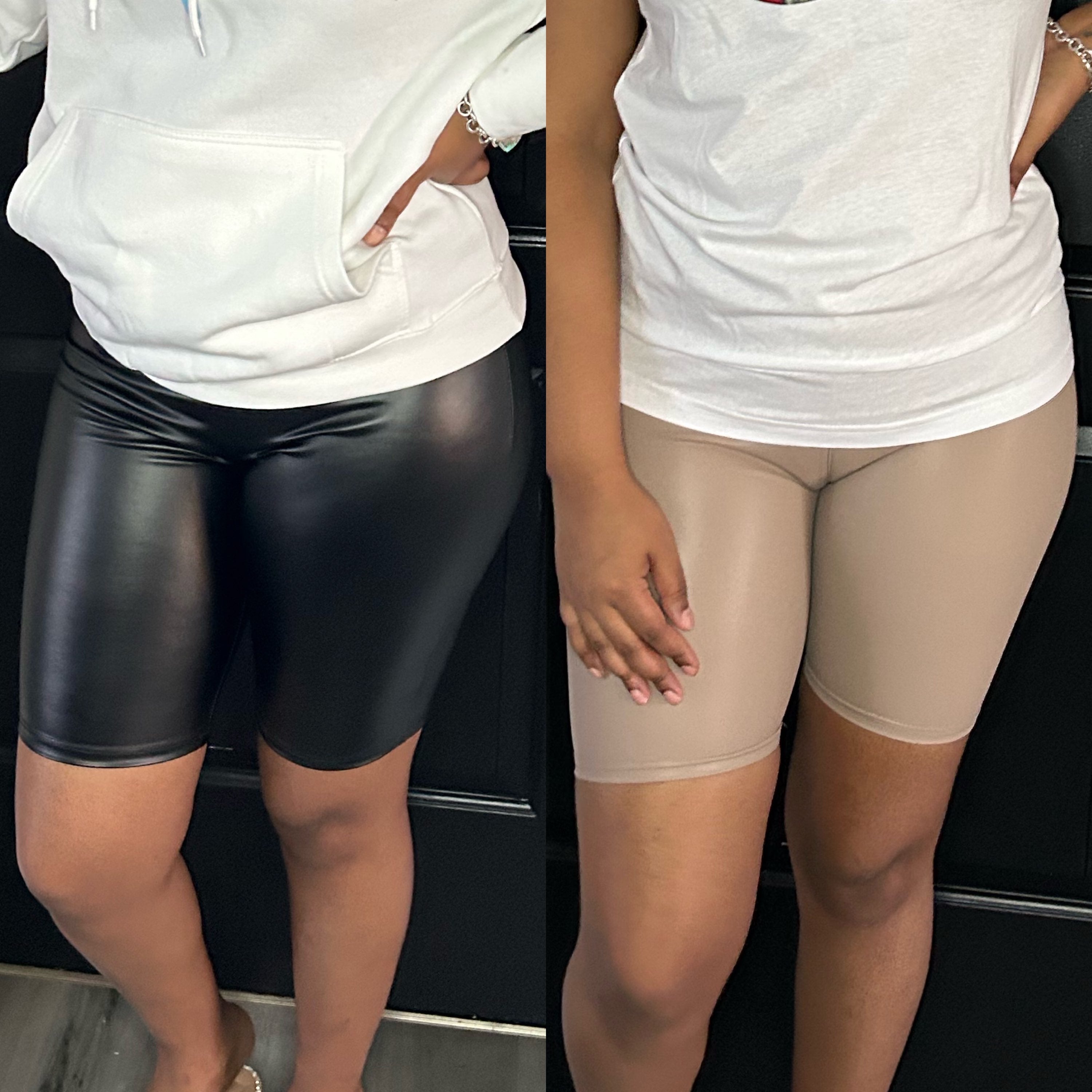 Leather biker shorts  image 0
