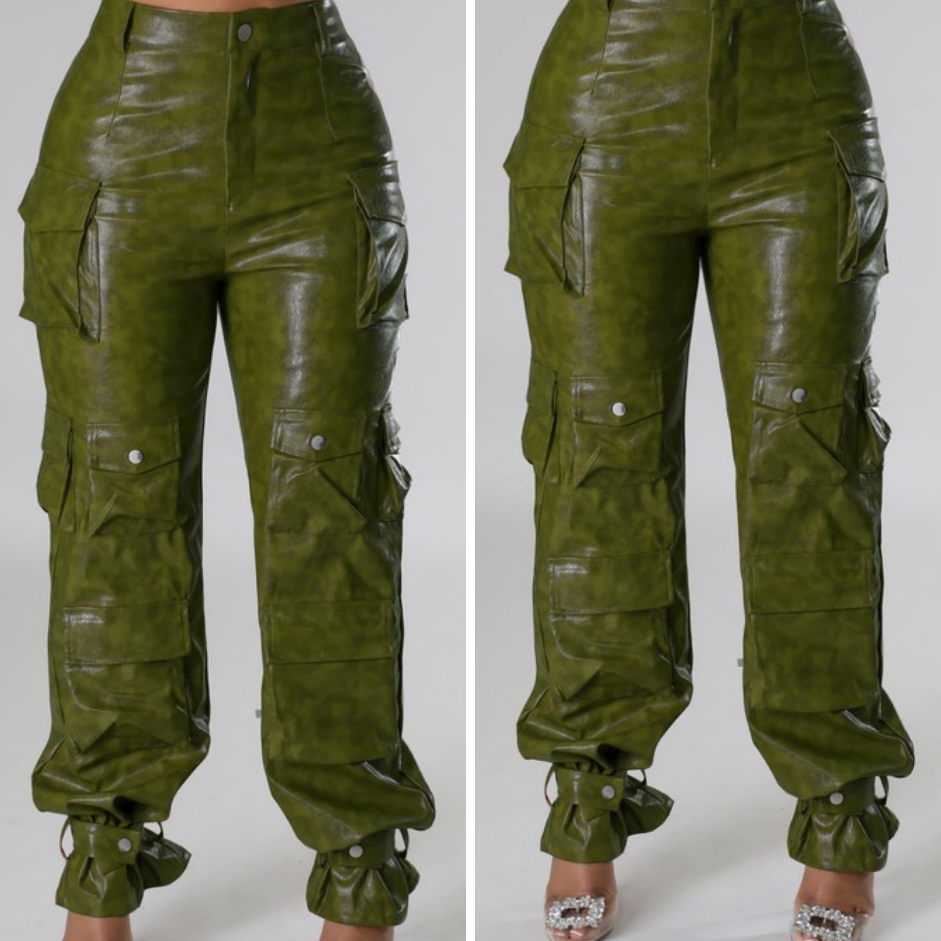 Gigi leather cargo pants image 0