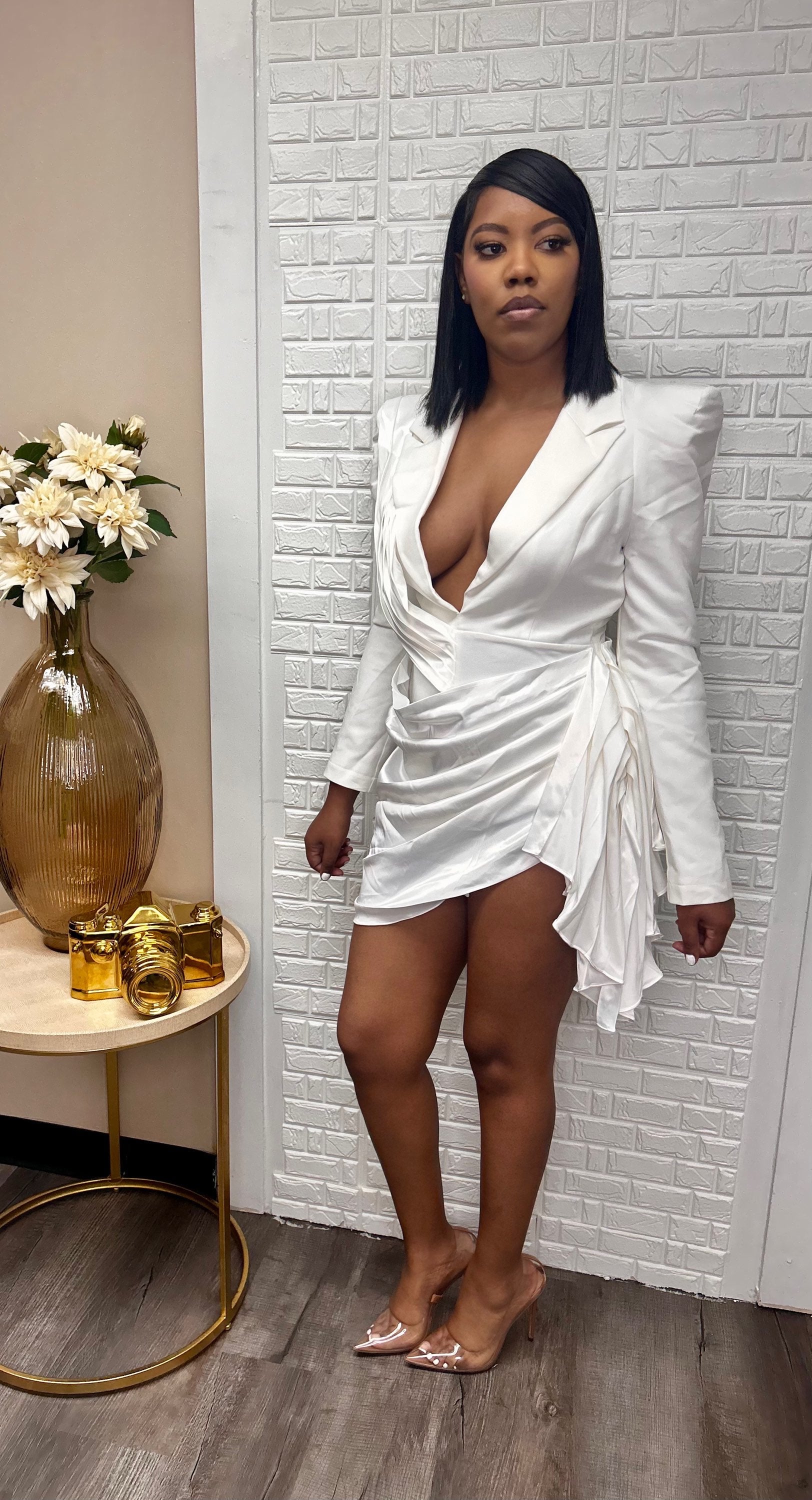 Birthday Girl White drape dress image 0
