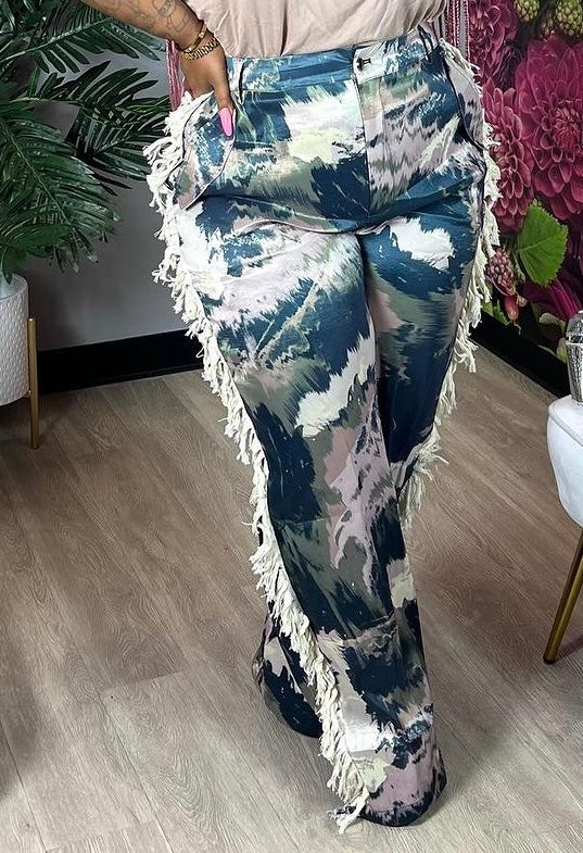 Gone girl plus size fringed pants image 0
