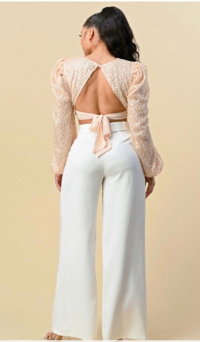 Buffy creame sequins top image 2