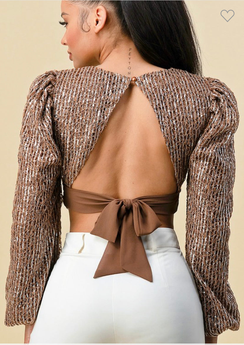 Buffy Carmel Casual Puff sleeve top image 1