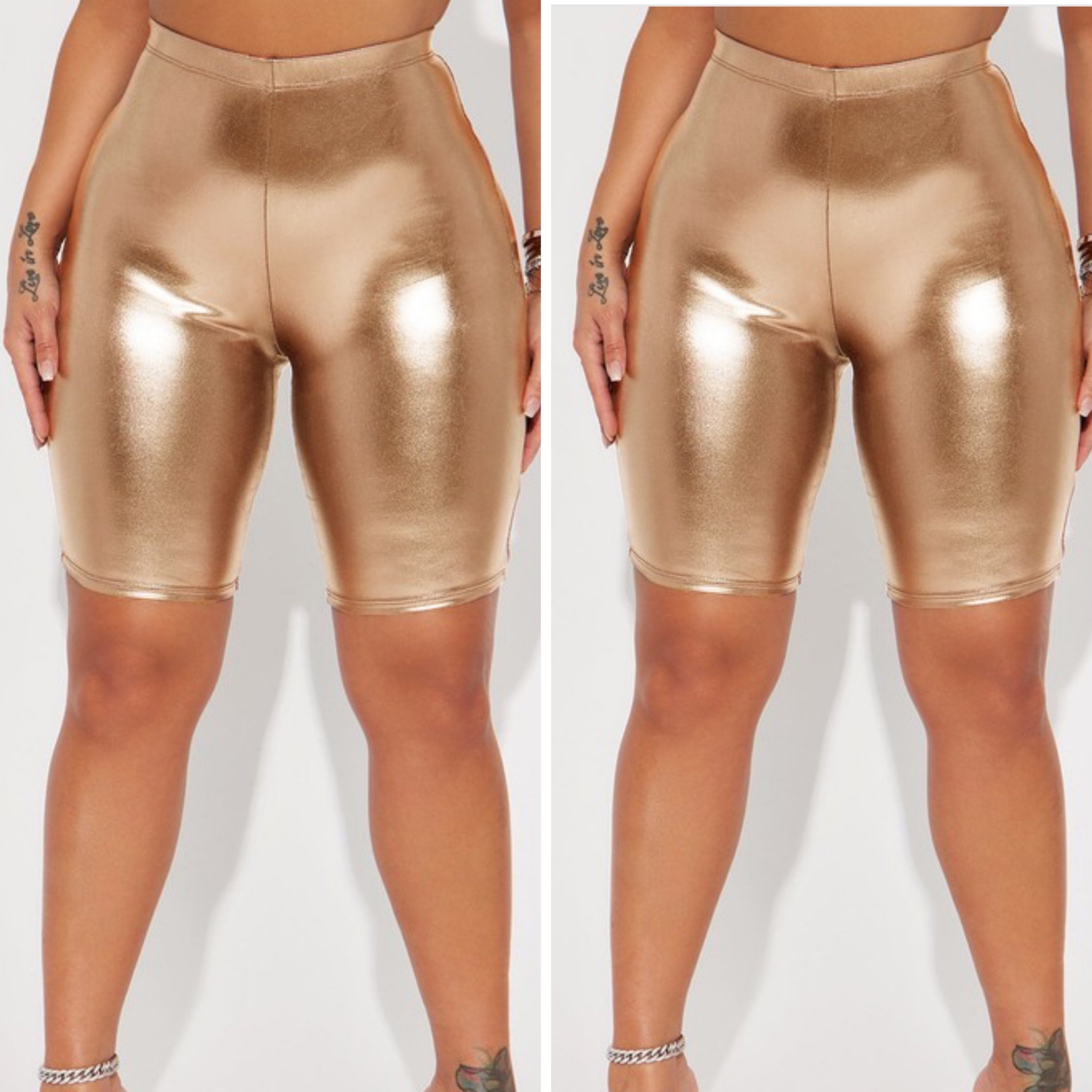 Golden biker shorts  image 0