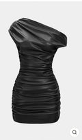 LUX LEATHER ONE SHOULDER DRESS