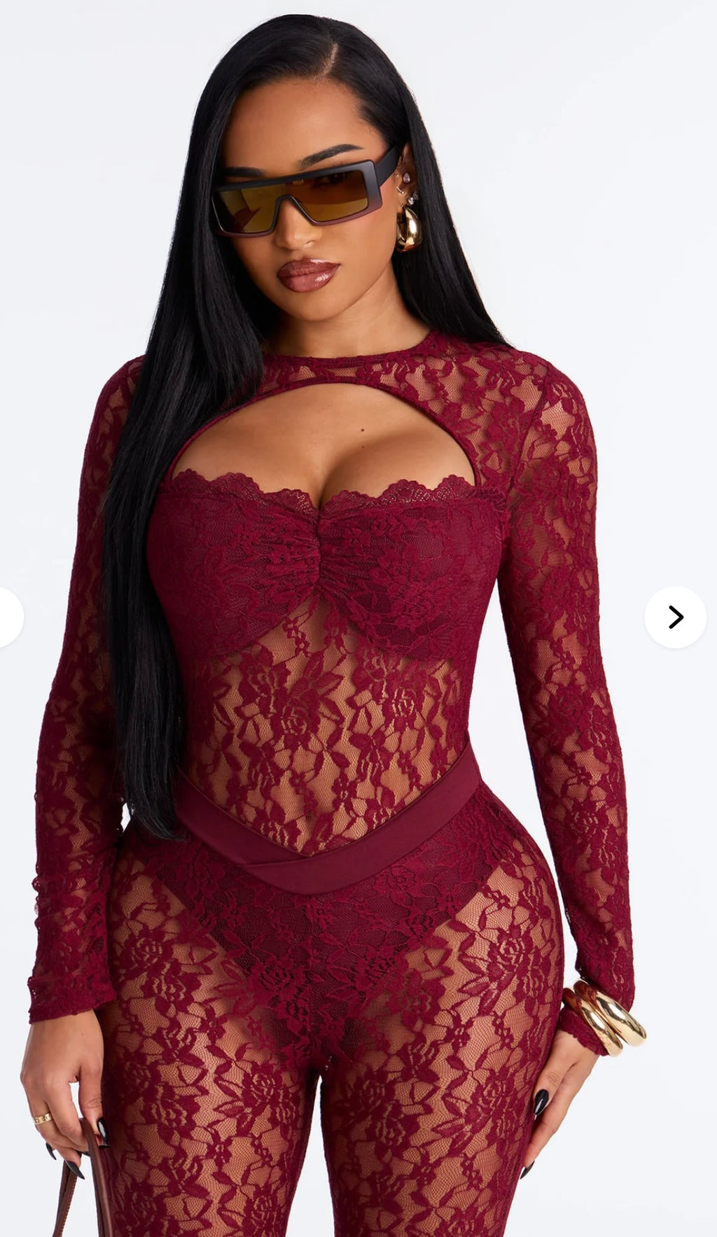 BURGUNDY TEMPTATION LACE JUMPSUIT