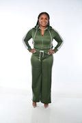 OLIVE STRIPED TRACK SET