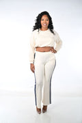CREAM 4 STRIPED TRACK PANTS
