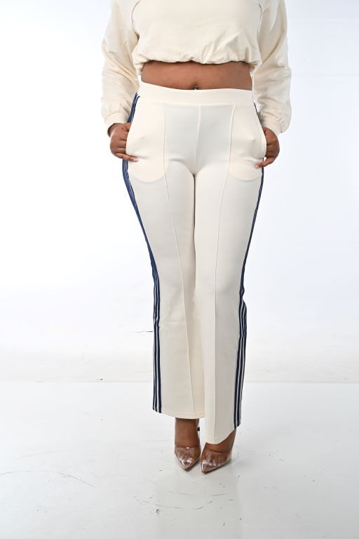 CREAM 4 STRIPED TRACK PANTS