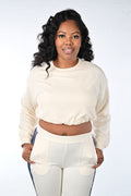 ELASTICIZED GATHERED SWEATSHIRT