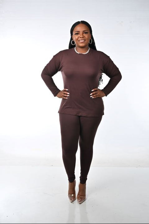BROWN RELAX FIT SET