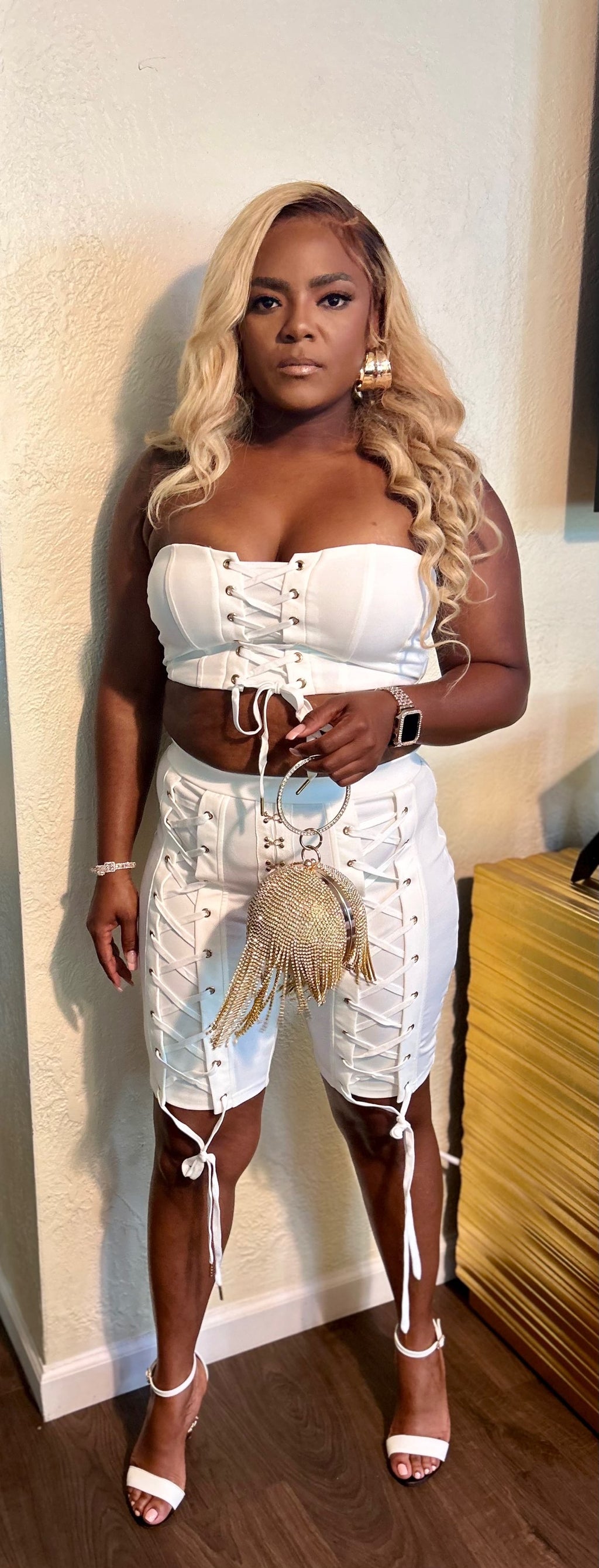 Slay and lace up two piece set  image 8