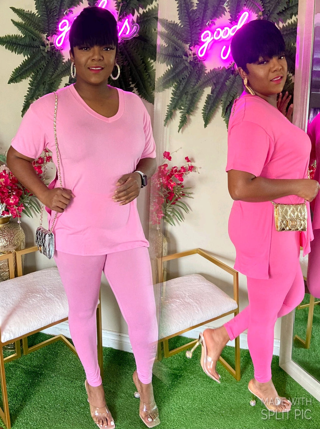 Mia 2 piece comfy sets (pink) image 1