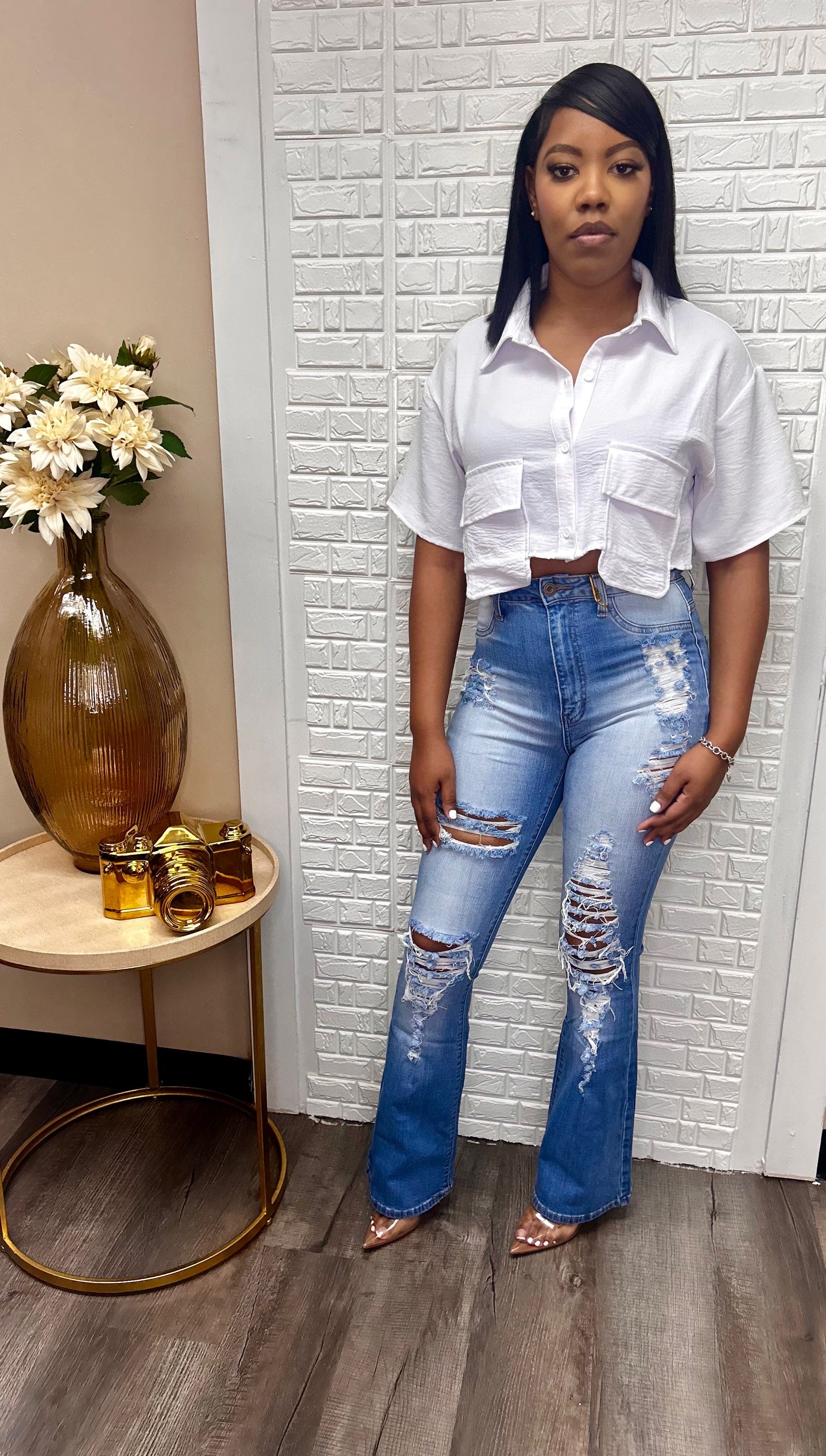 Triple ripped denim jeans  image 2