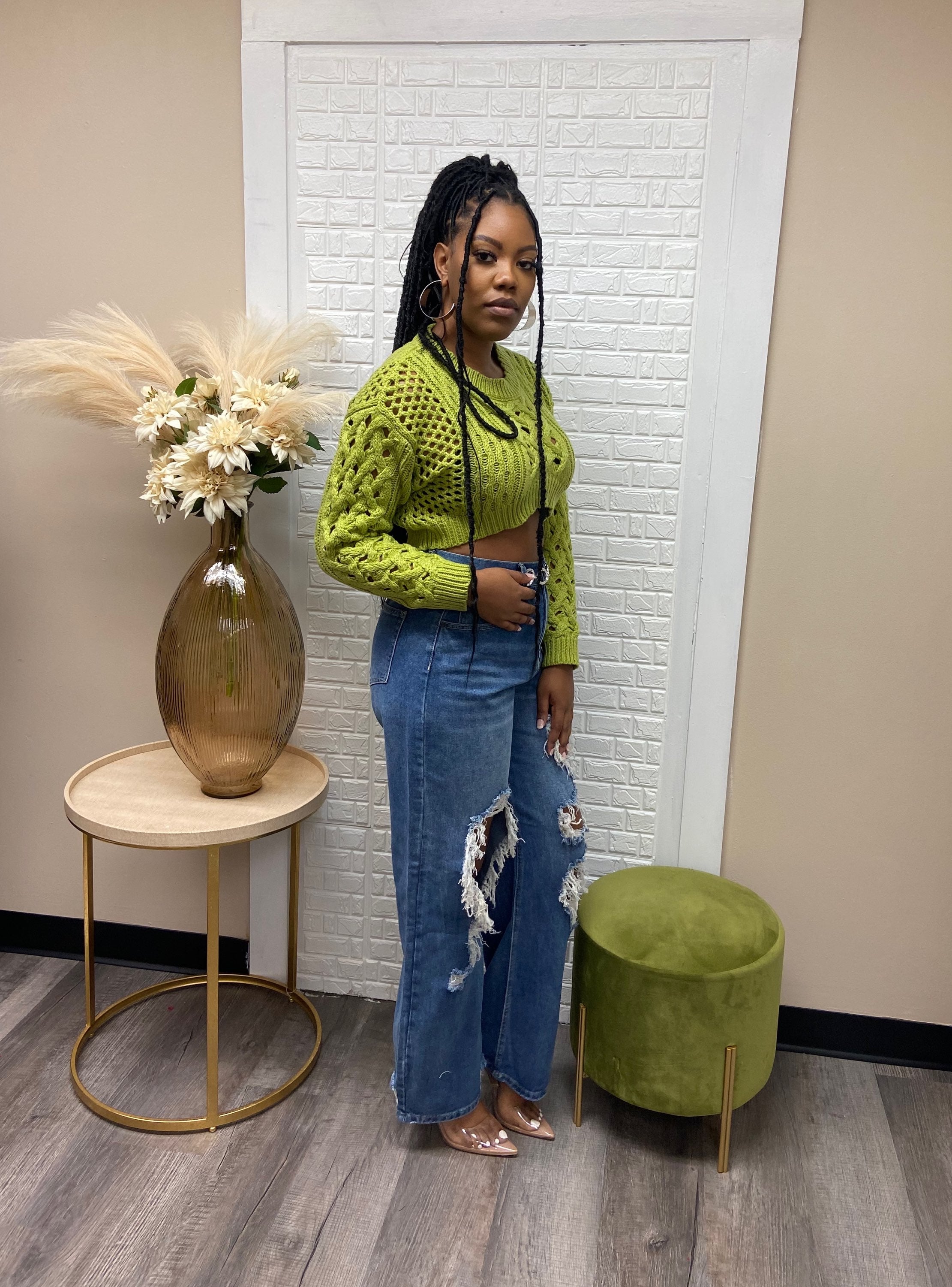 Pistachio knit sweater image 4