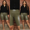 Shayla leather biker shorts  image 0