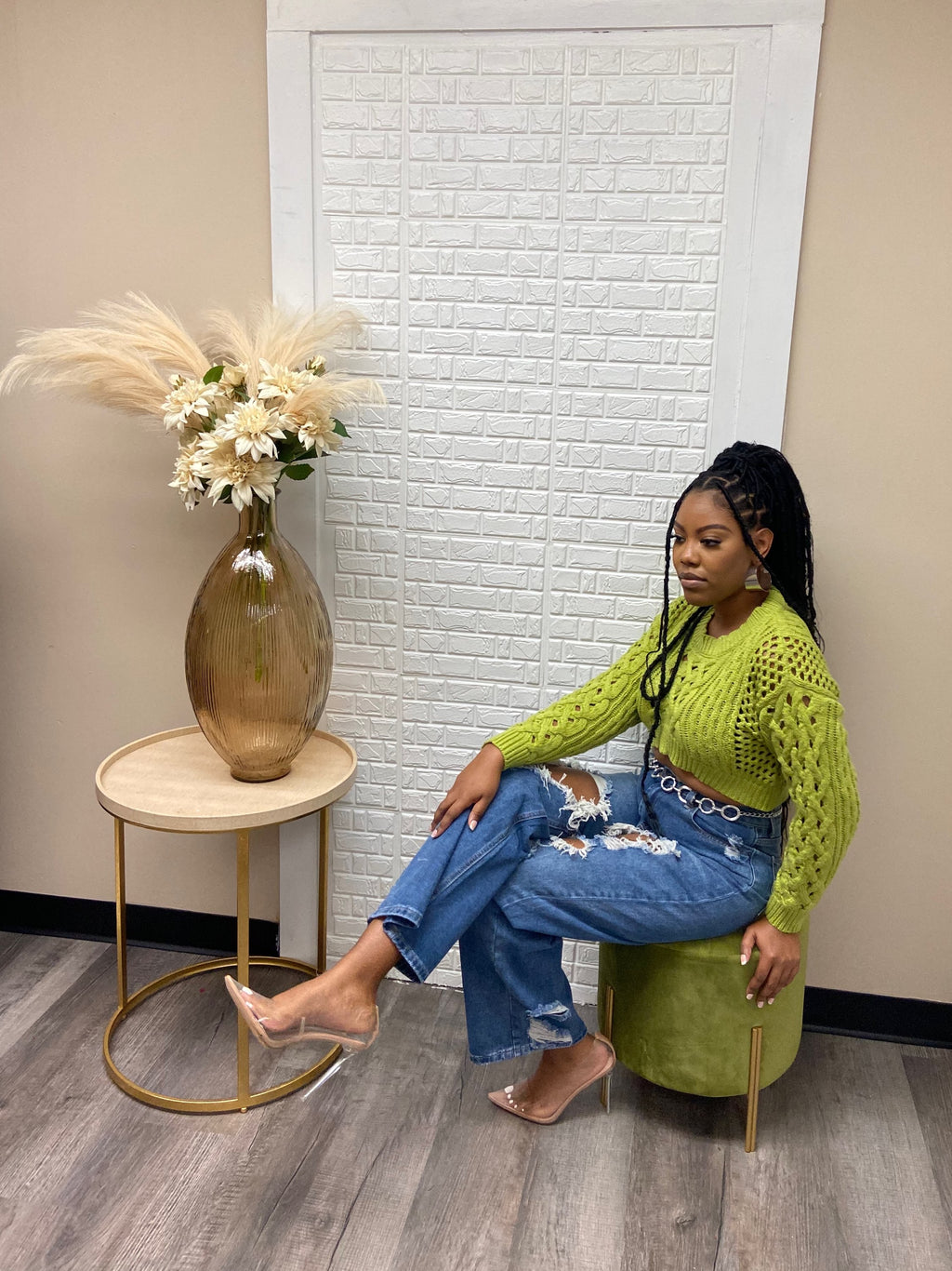 Pistachio knit sweater image 1