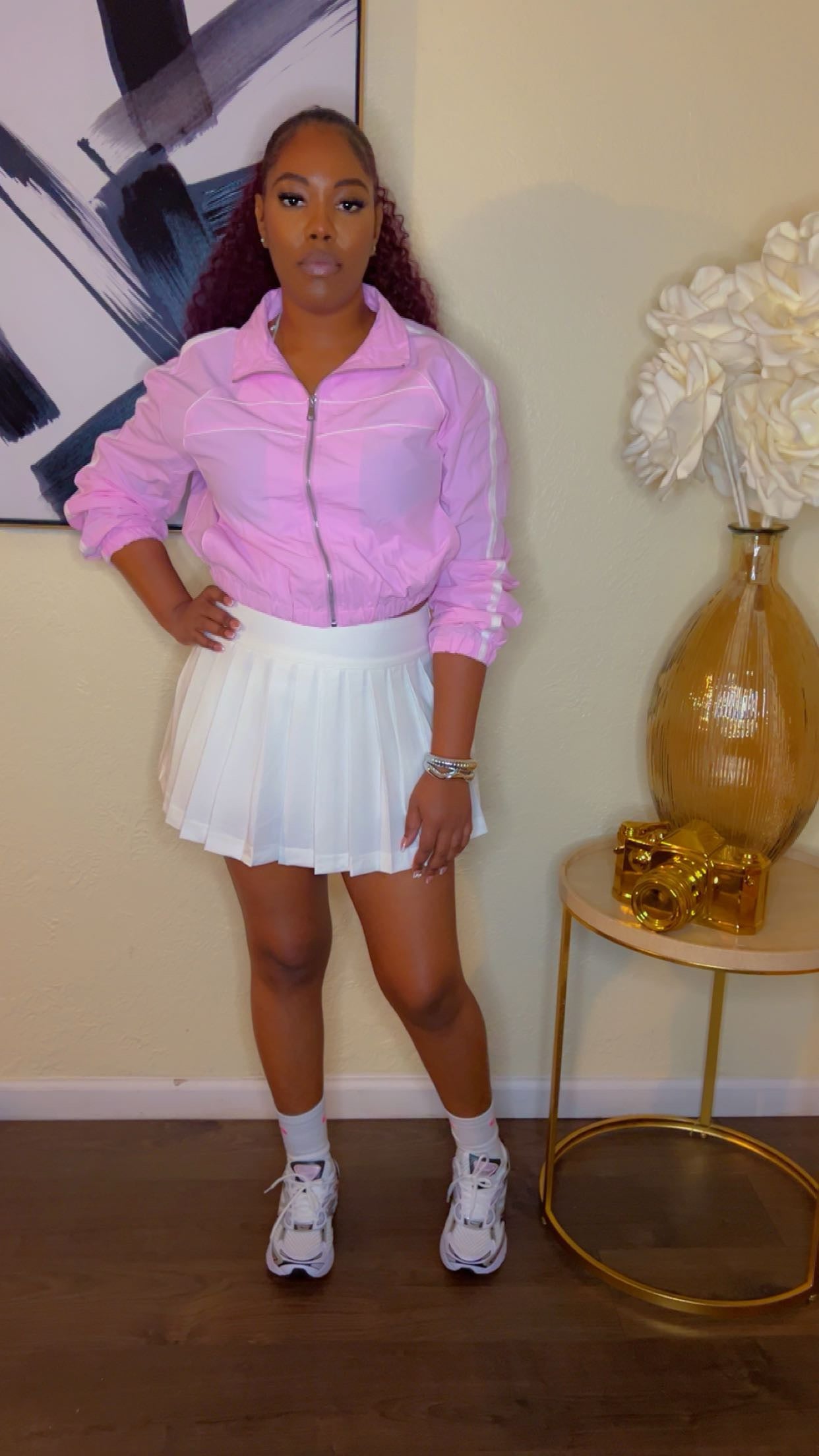 White pleated skort  image 2