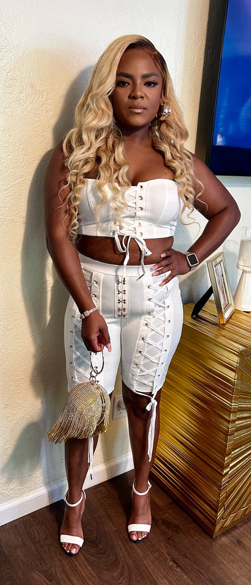 Slay and lace up two piece set  image 1