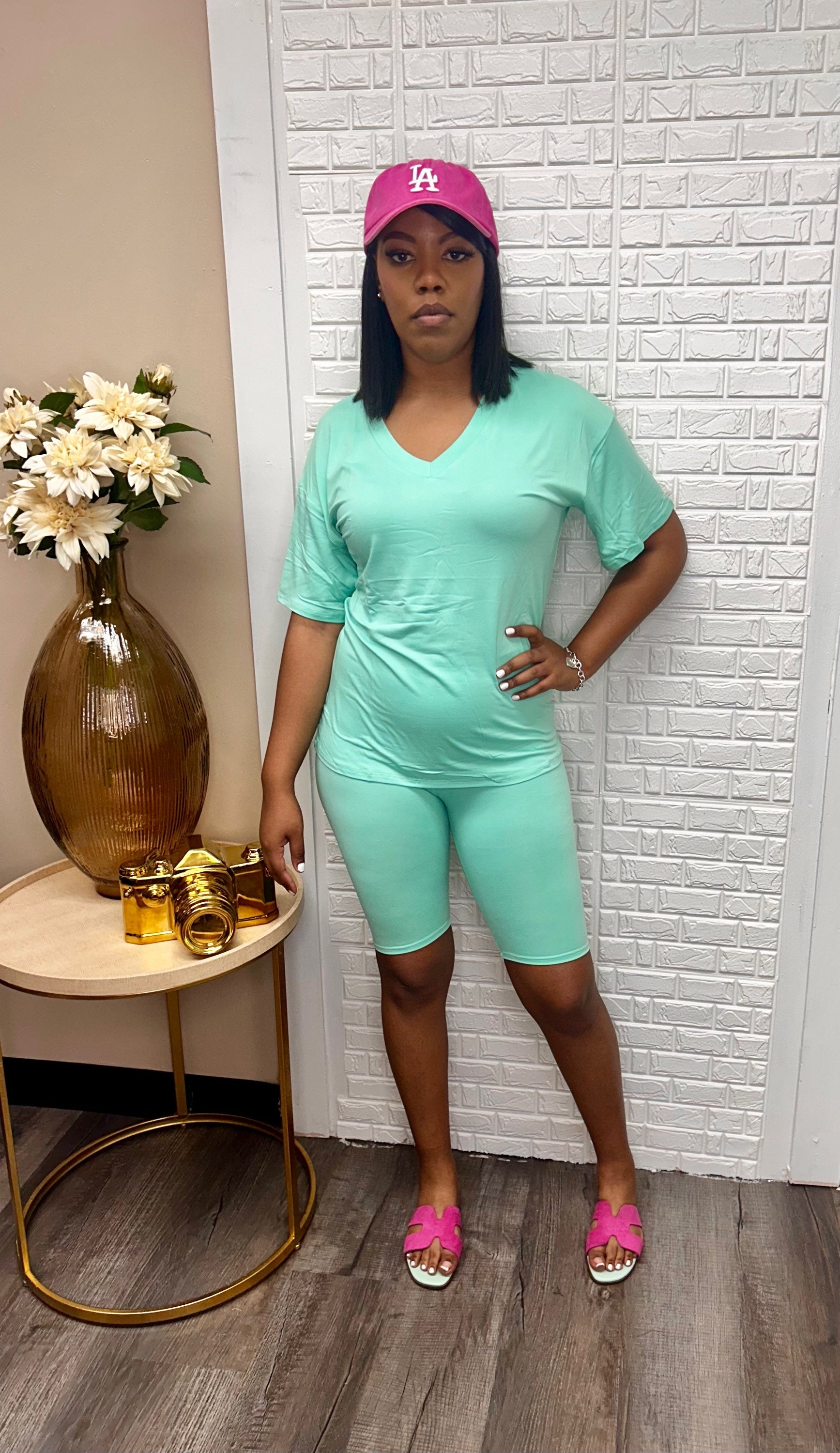 Comfy biker short set image 0