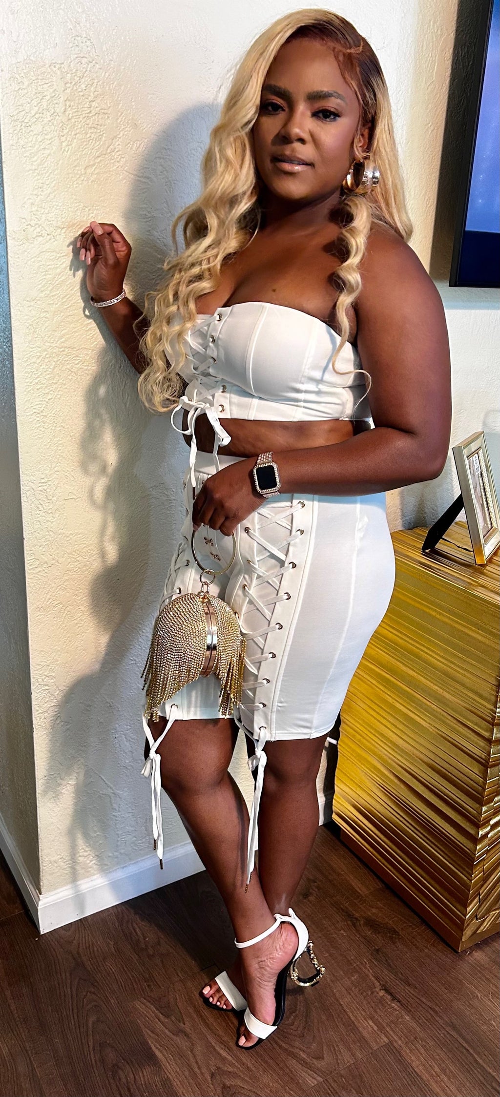 Slay and lace up two piece set  image 7